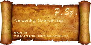 Parovsky Szerafina névjegykártya